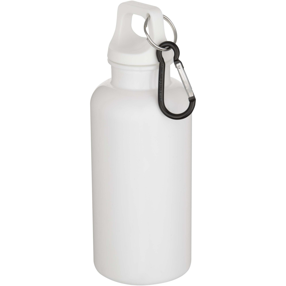 Logotrade biznesa dāvanas foto: Oregon 400 ml vienkrāsaina RCS pārstrādātas plastmasas ūdens pudele ar karabīni