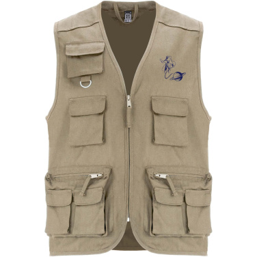 Logotrade biznesa dāvanas foto: Venera 200 g/m2 V veida kakla izgriezuma darba veste ar daudzkabatām