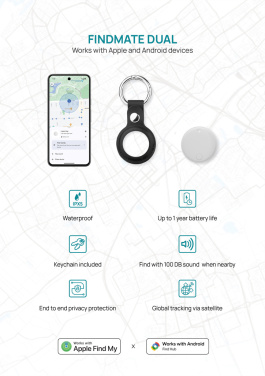 Лого трейд pекламные cувениры фото: Findmate Dual RCS — поисковик предметов из переработанного пластика IPX 5