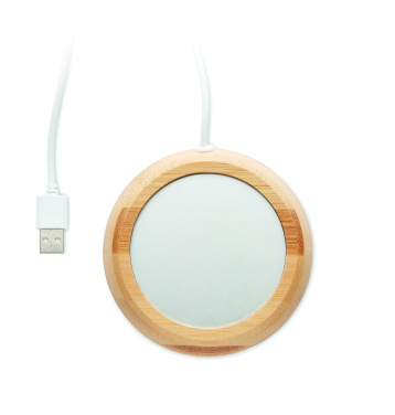 Логотрейд pекламные cувениры картинка: Bamboo mug warmer with USB