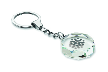 Лого трейд бизнес-подарки фото: Glass round award key ring