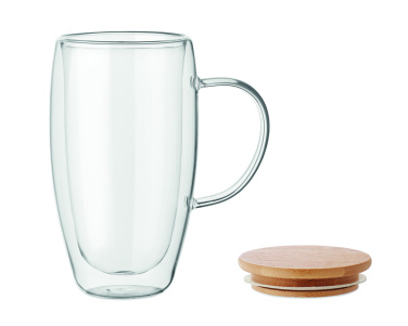 Логотрейд pекламные cувениры картинка: Double wall glass mug 450ml