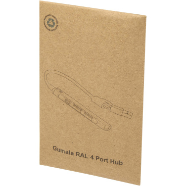 Логотрейд pекламные продукты картинка: Alkaid 4-портовый концентратор USB-A и Type-C из переработанного алюминия с двумя входами