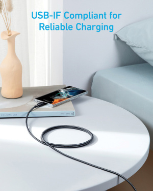 Лого трейд pекламные cувениры фото: Кабель Anker USB-C — USB-C 1,8 метра, 60 Вт