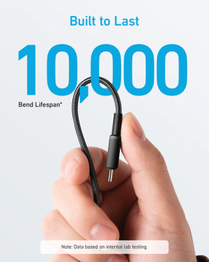 Лого трейд бизнес-подарки фото: Кабель Anker USB-C — USB-C 1,8 метра, 60 Вт