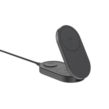 Логотрейд pекламные подарки картинка: Сверхбыстрое складное беспроводное зарядное устройство Quantum 3-в-1 мощностью 25 Вт