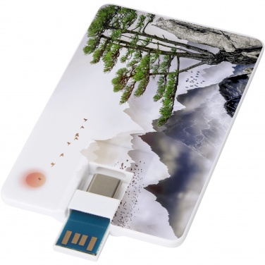 Logotrade profilreklam bild: Duo slim 32 GB USB-enhet med Type-C och USB-A 3.0