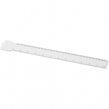 Logotrade kampanjprodukter bild: Tait 30 cm husformad linjal av återvunnen plast