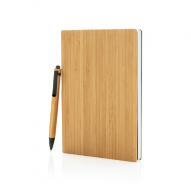Logotrade profilprodukter bild: A5 bambu anteckningsbok & penna