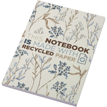 Logotrade profilreklam bild: Novella Austen A5 anteckningsbok med mjukt omslag av återvunnet material, 100 ark
