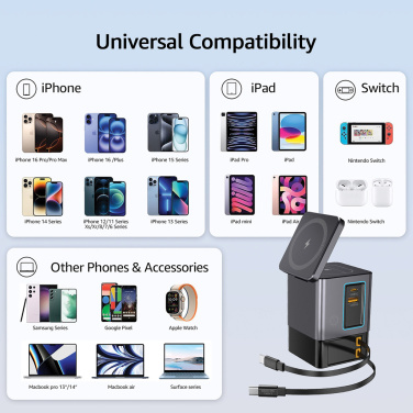 Logotrade profilprodukter bild: Urban Vitamin Sacramento 105WGAN laddare med utdragbara kabl