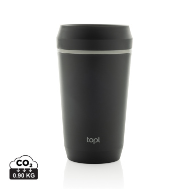 Logotrade reklamprodukter bild: Topl To Go-glas av återvunnen plast Patenterat 360-lock 354