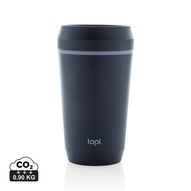 Logotrade reklamprodukter bild: Topl To Go-glas av återvunnen plast Patenterat 360-lock 354