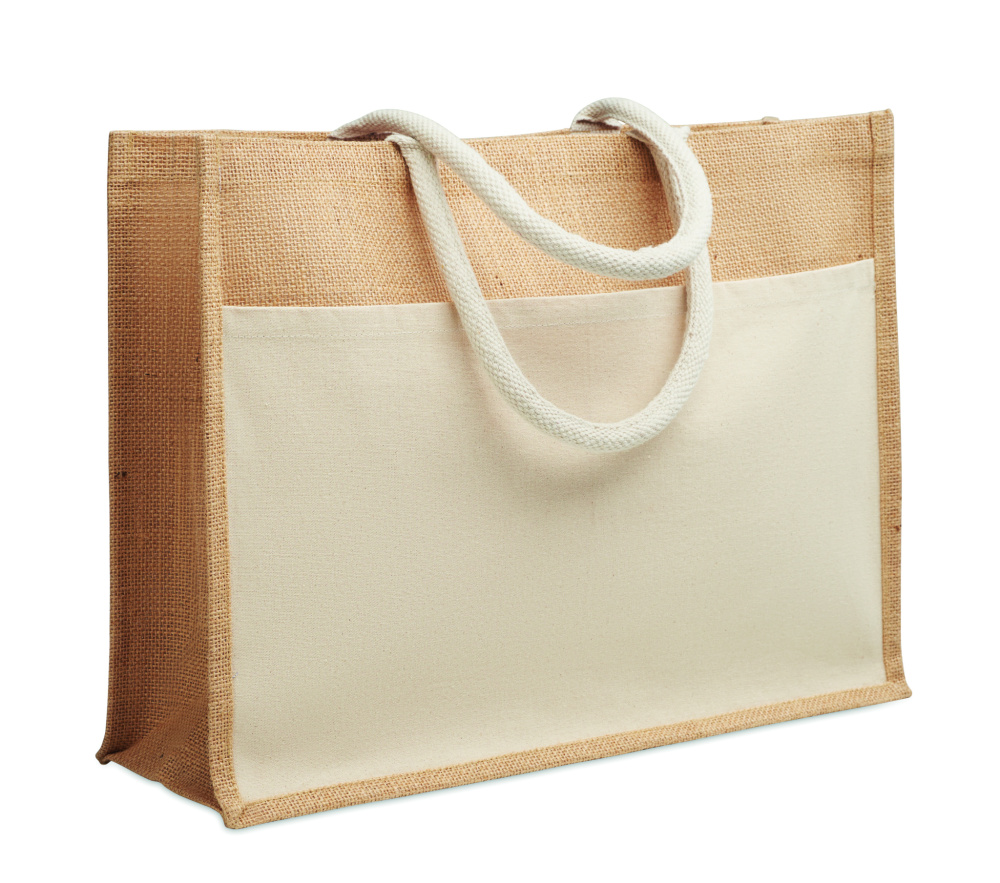 Logotrade reklamprodukter bild: Kasse i bomull/jute 280gsm