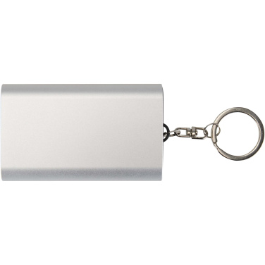 Logotrade kampanjprodukter bild: Arcturus 2 000 mAh powerbank i återvunnet aluminium med nyckelring